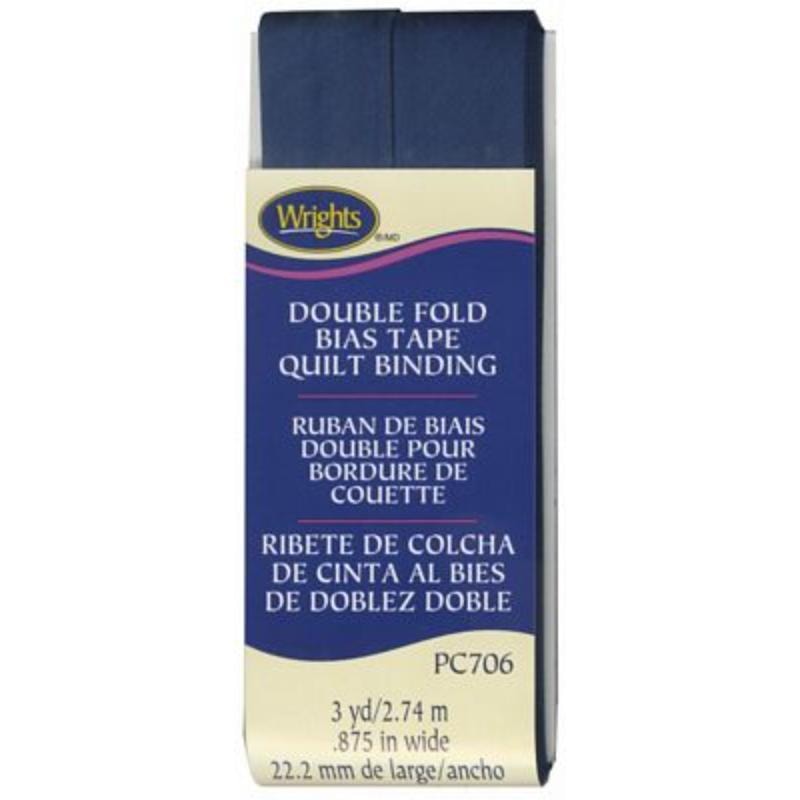 Wrights Double Fold Bias Tape Quilt Binding - Navy