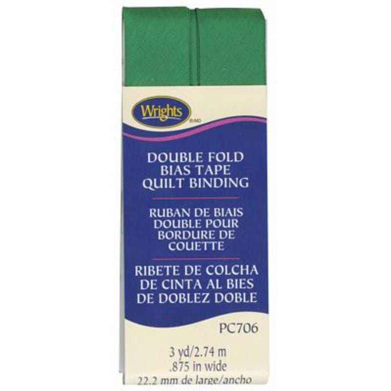 Wrights Double Fold Bias Tape Quilt Binding - Emerald