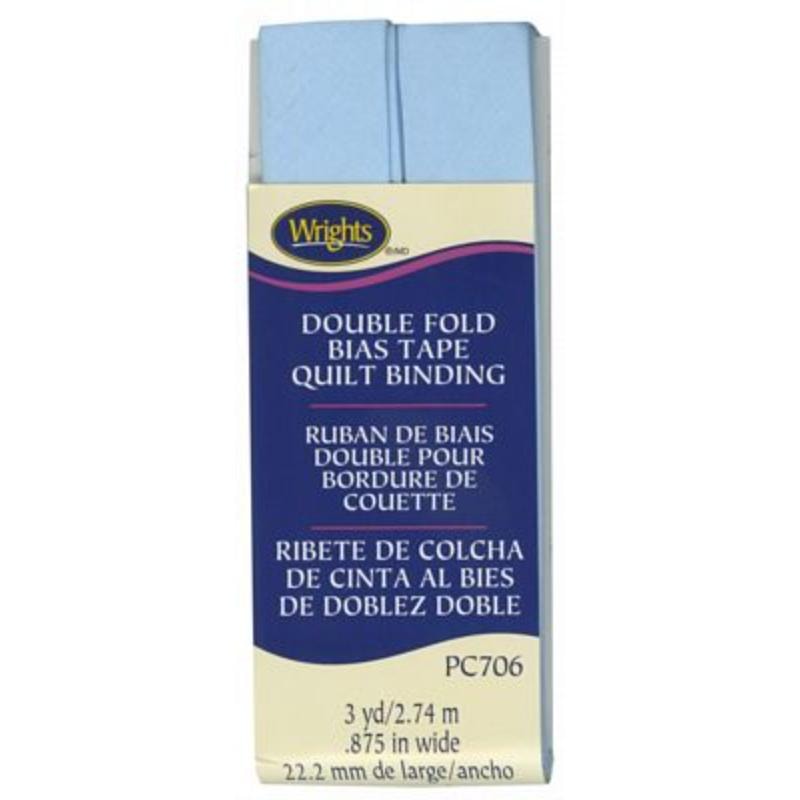 Wrights Double Fold Bias Tape Quilt Binding - Blue