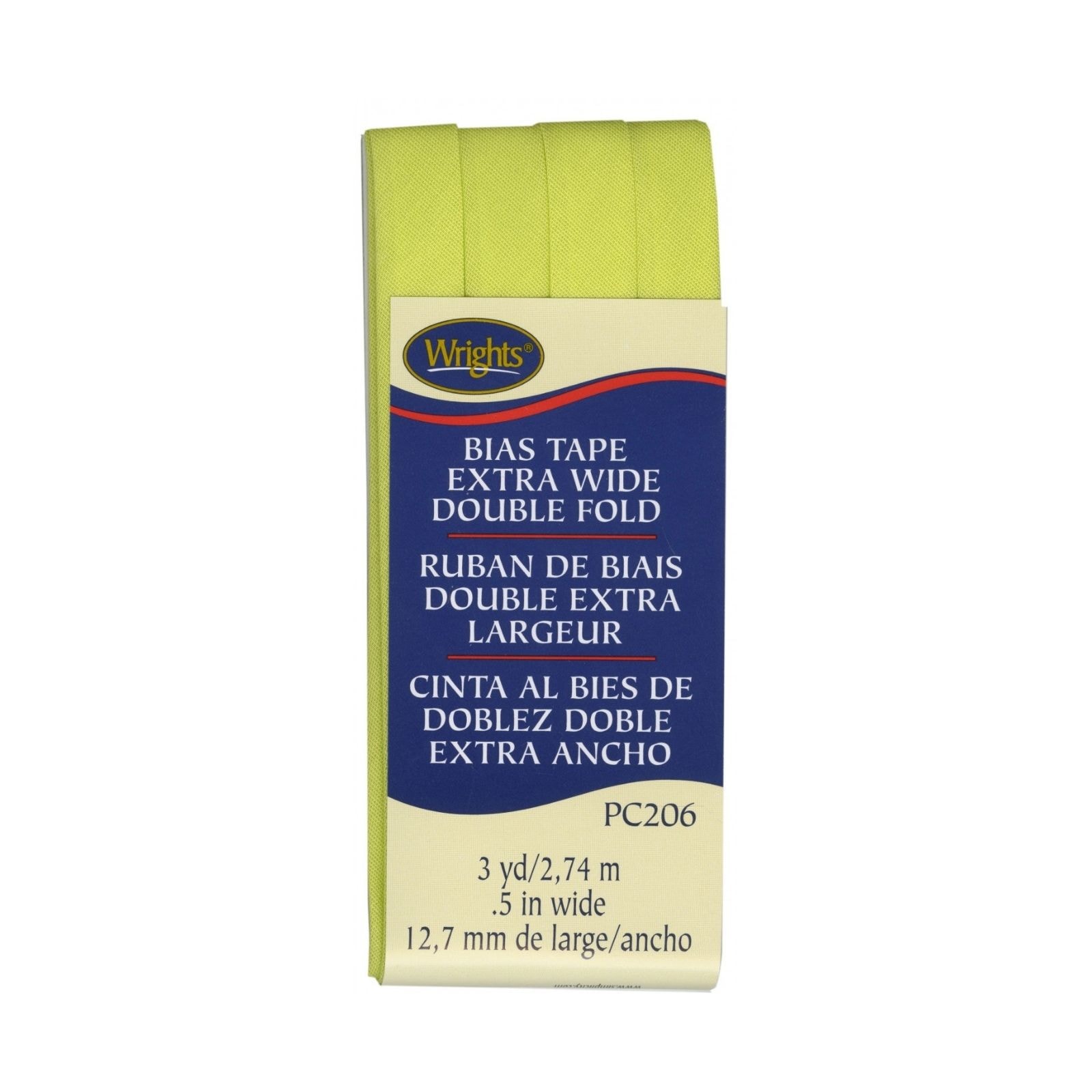 Wrights Extra Wide Double Fold Bias Tape - Citron