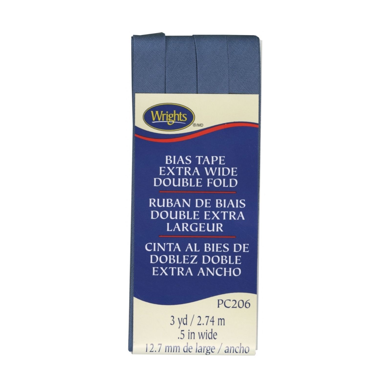 Wrights Extra Wide Double Fold Bias Tape - Stone Blue