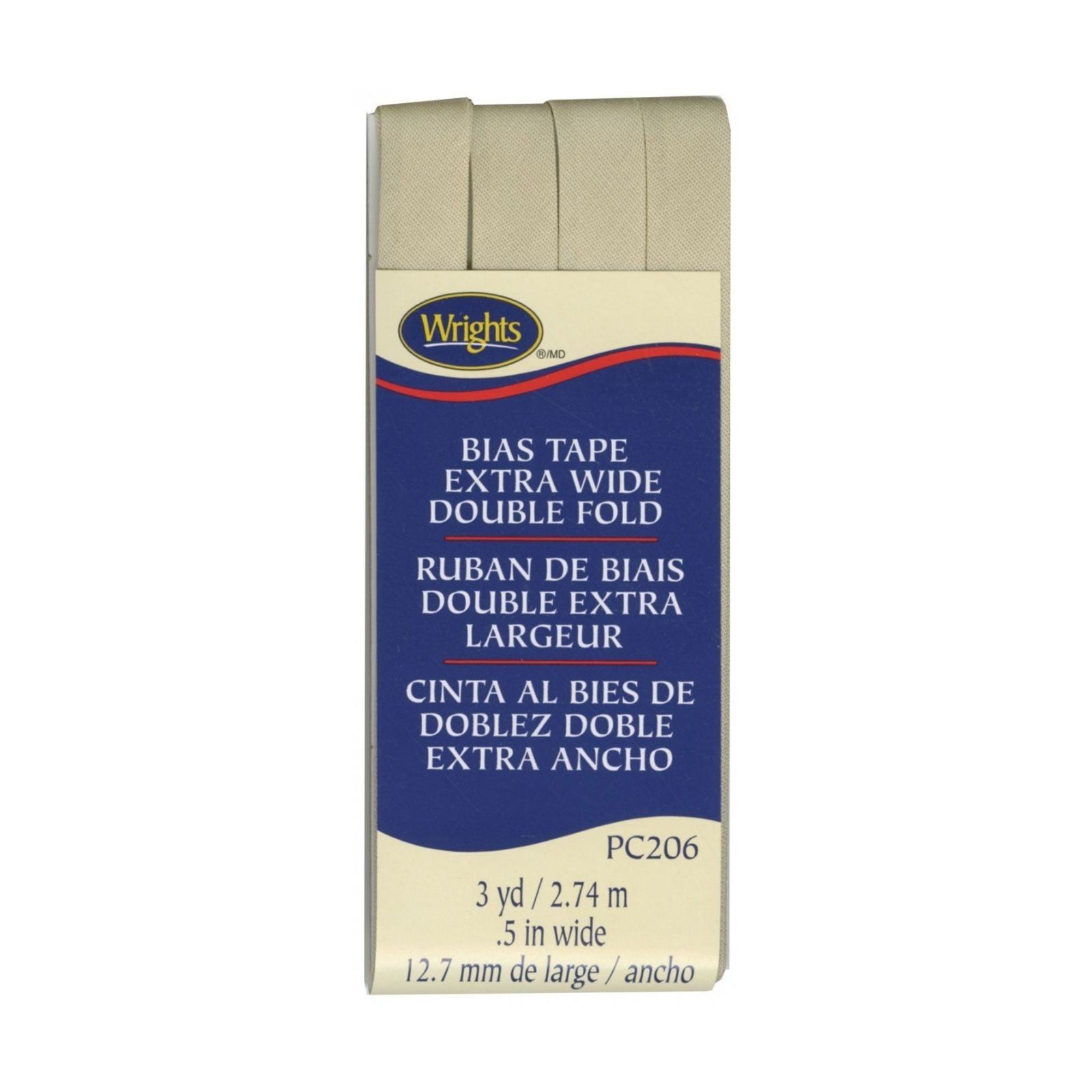 Wrights Extra Wide Double Fold Bias Tape Khaki