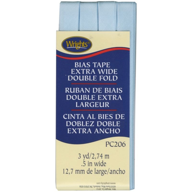 Wrights Extra Wide Double Fold Bias Tape - Blue