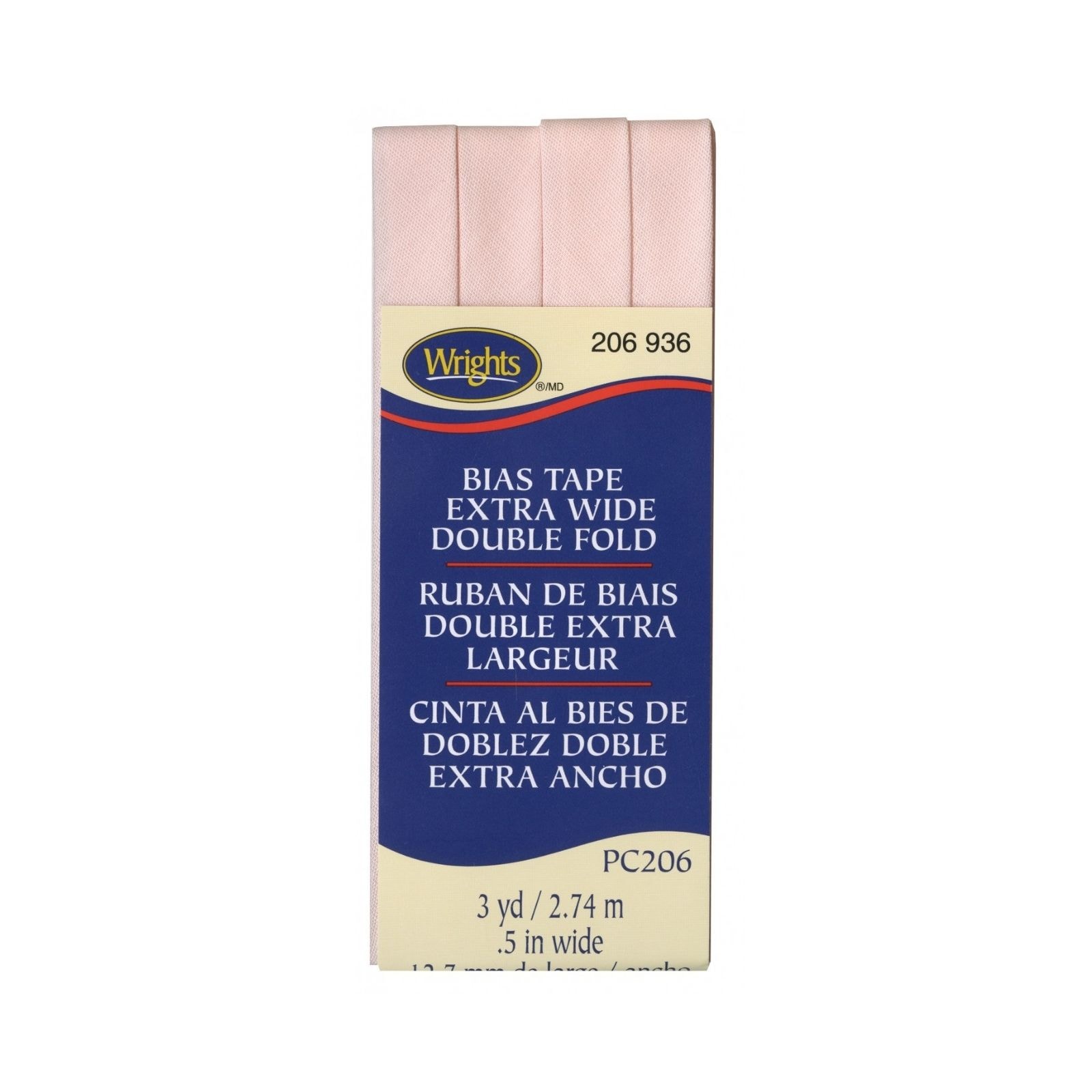 Wrights Extra Wide Double Fold Bias Tape - Rosewater