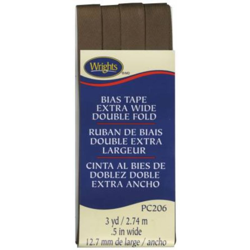 Wrights Extra Wide Double Fold Bias Tape - Mocha