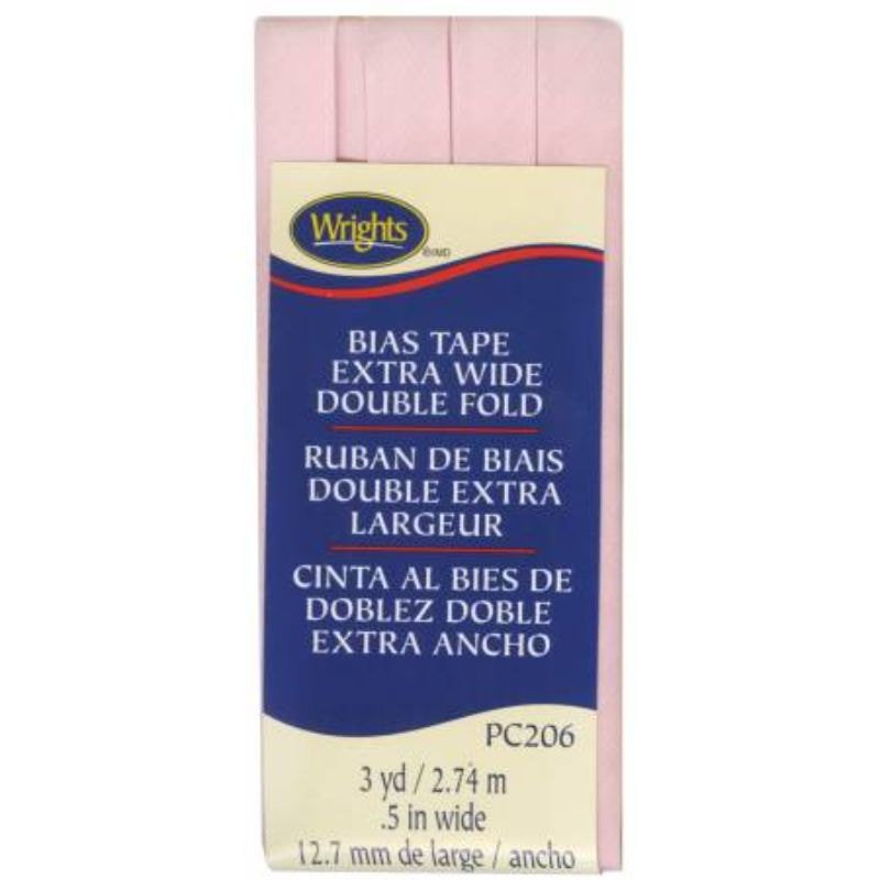 Wrights Extra Wide Double Fold Bias Tape - Light Pink