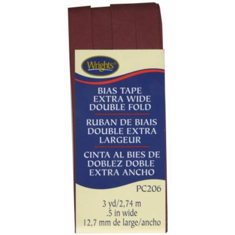 Wrights Extra Wide Double Fold Bias Tape - Ox Blood