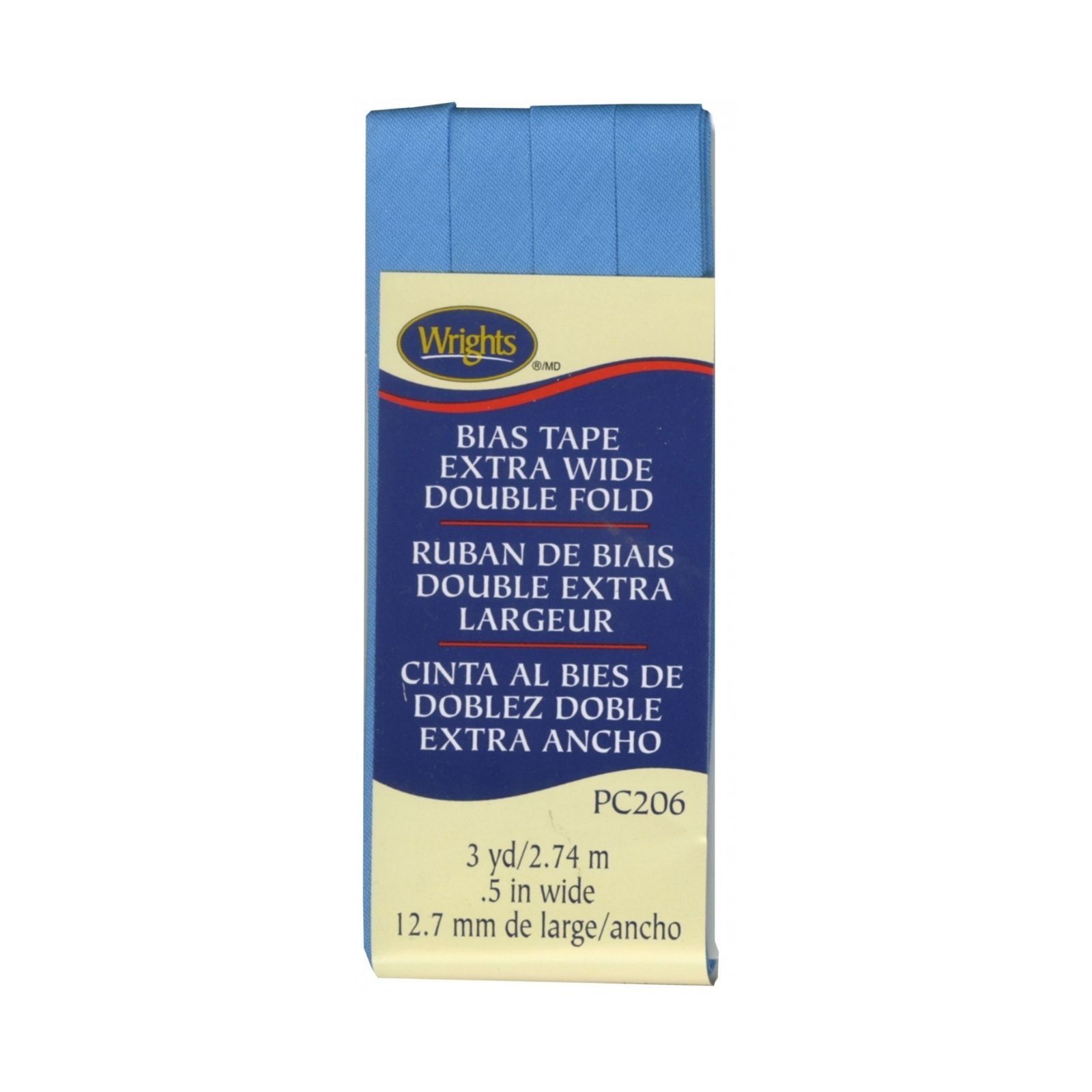Wrights Extra Wide Double Fold Bias Tape - Porcelain Blue