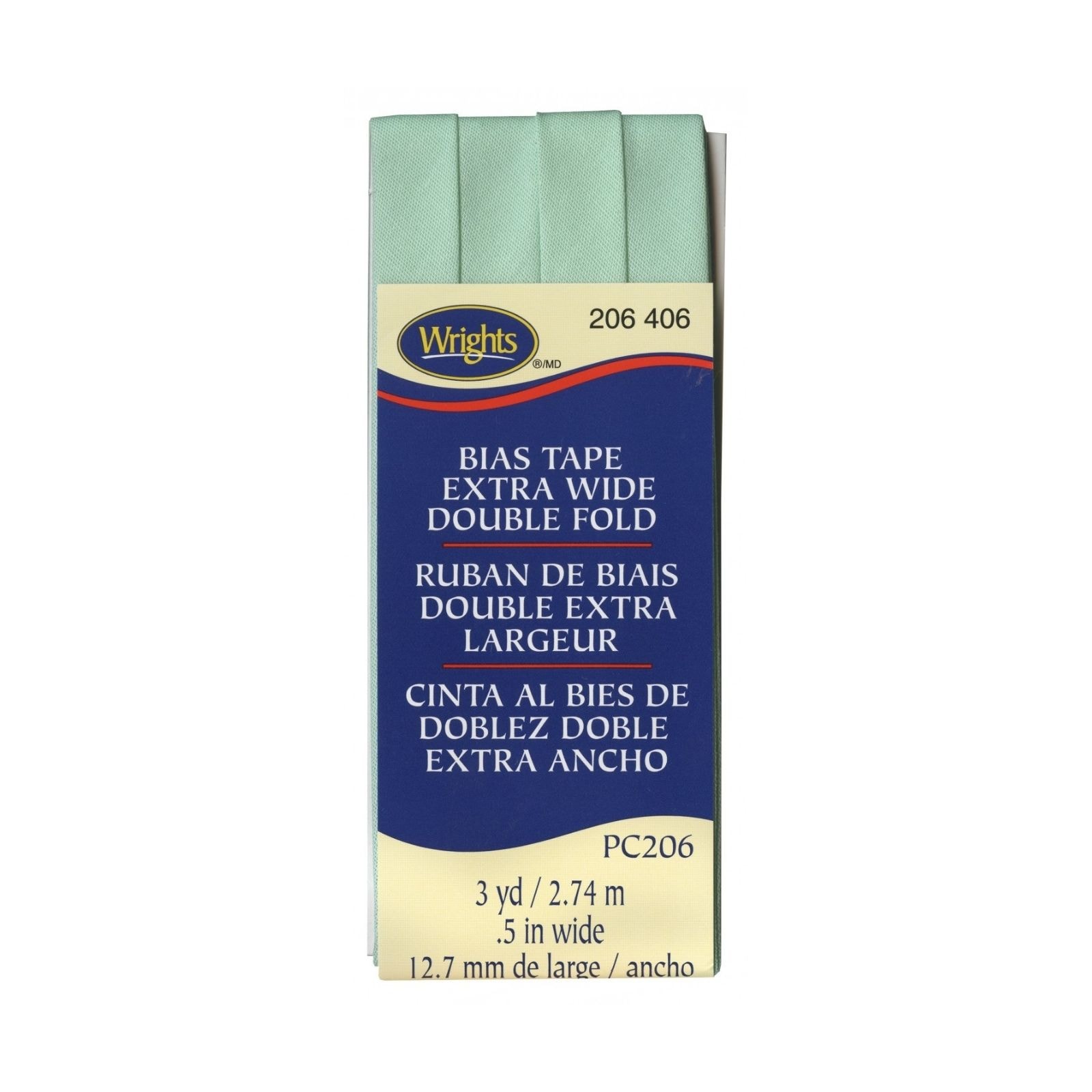 Wrights Extra Wide Double Fold Bias Tape - Cool Cucumber