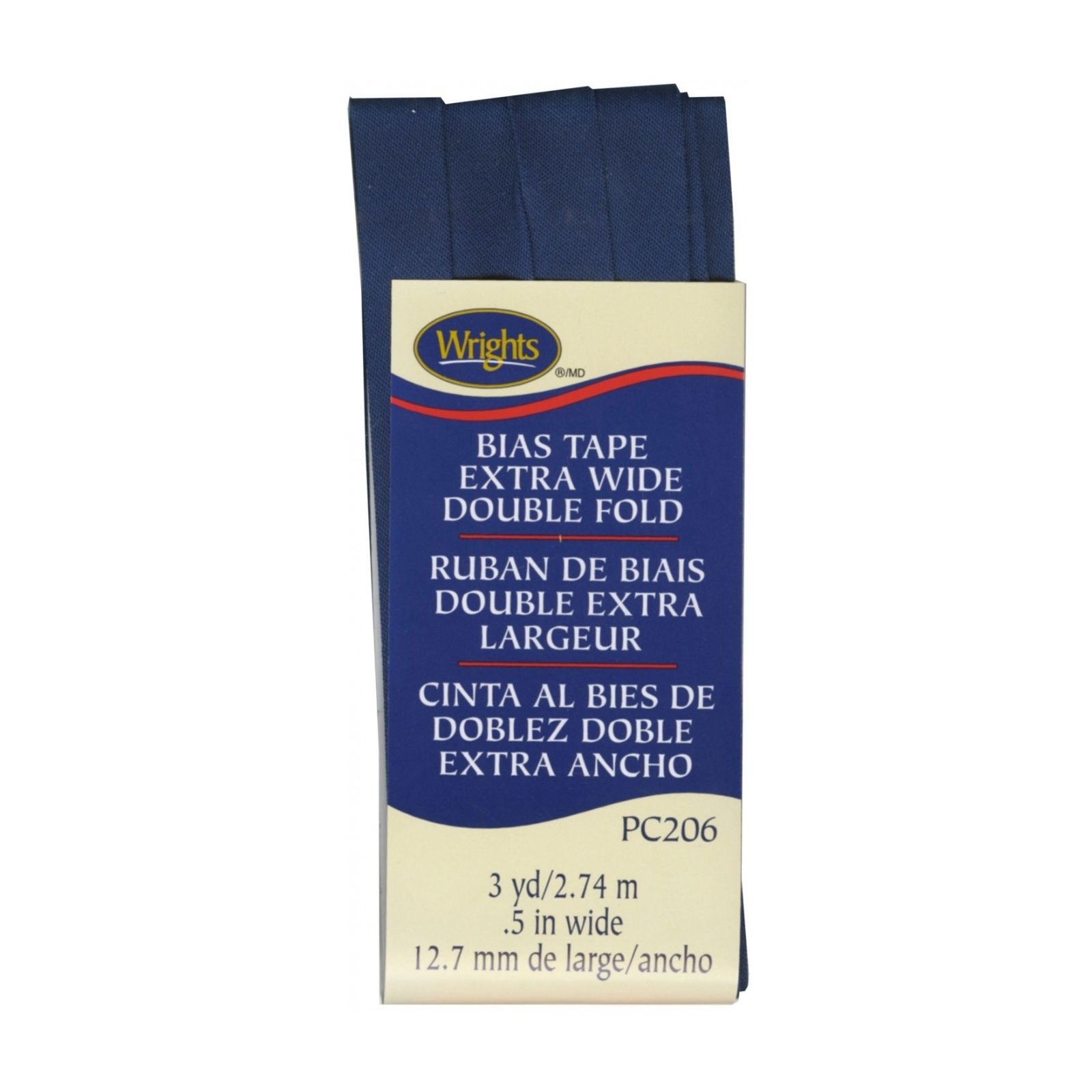 Wrights Extra Wide Double Fold Bias Tape - Navy