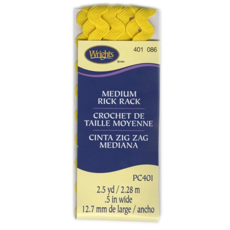 Wrights Medium Rick Rack - Canary