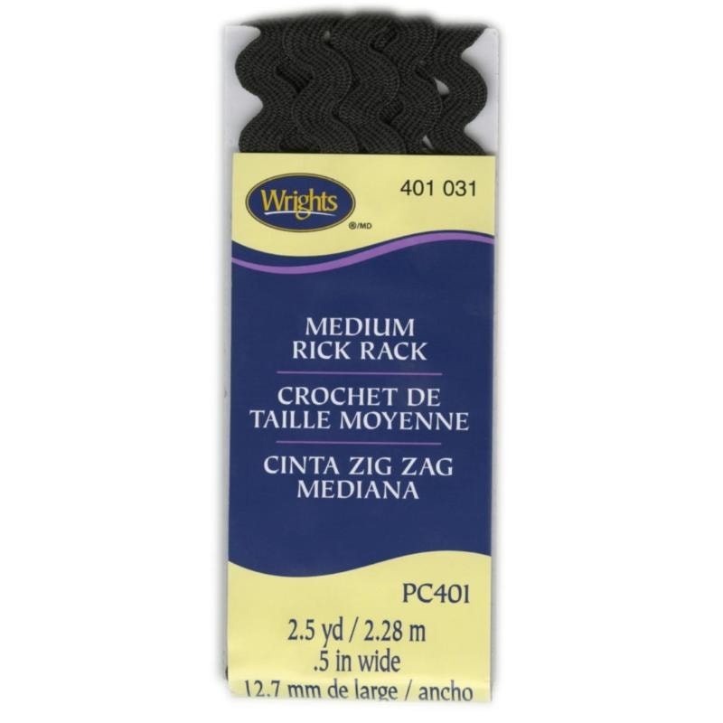 Wrights Medium Rick Rack - Black