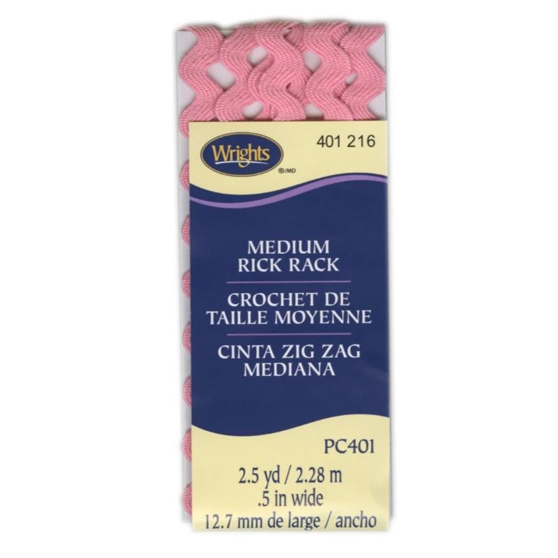 Wrights Medium Rick Rack - Candy Pink