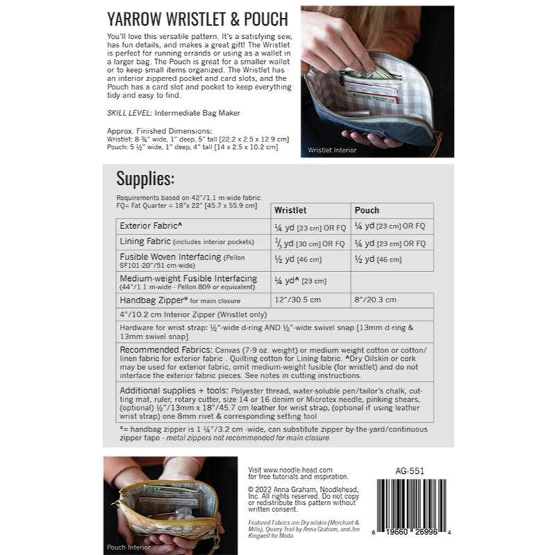 Yarrow Wristlet & Pouch Pattern | Noodlehead