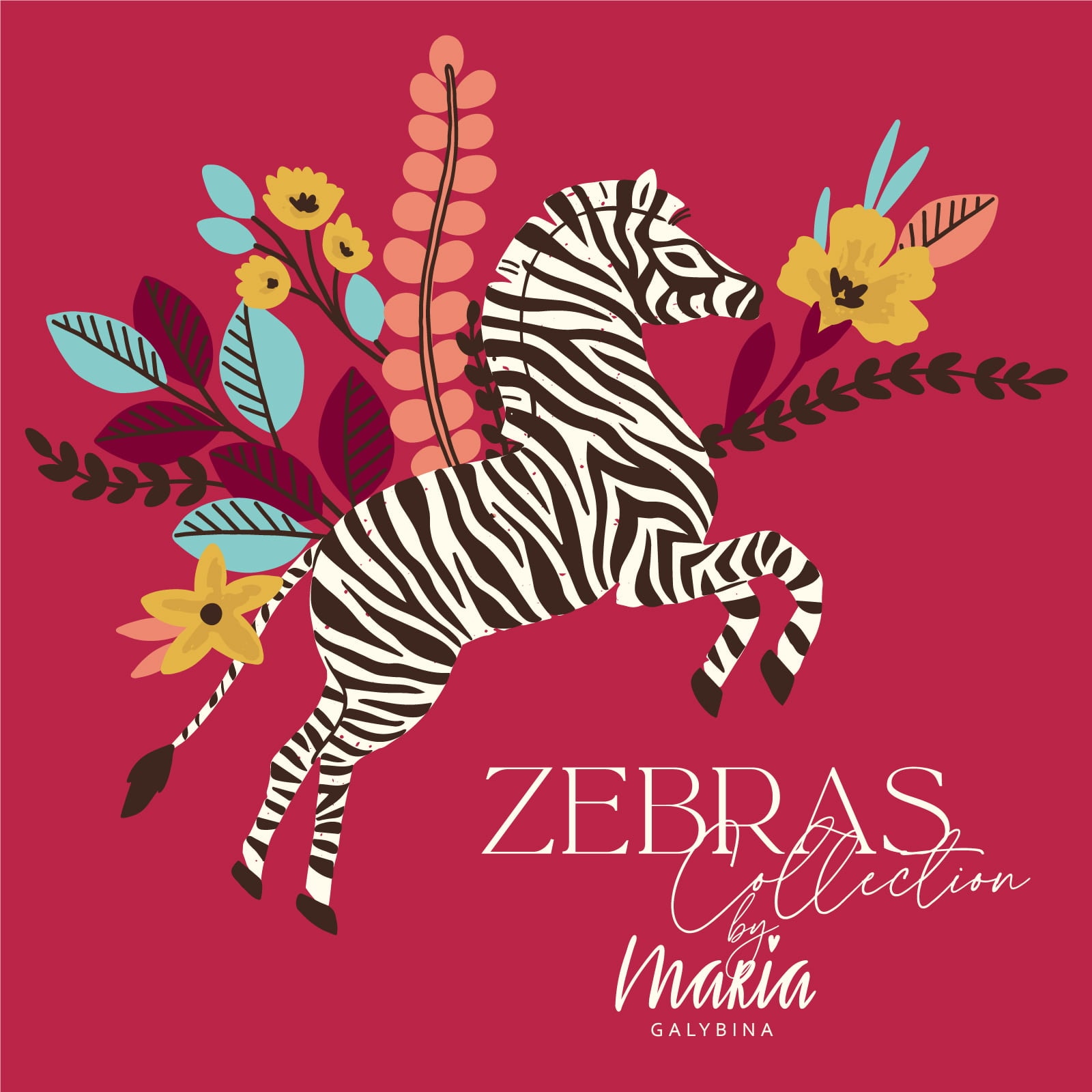 Zebras Fat Quarter Bundle | Maria Galybina | 8 FQs